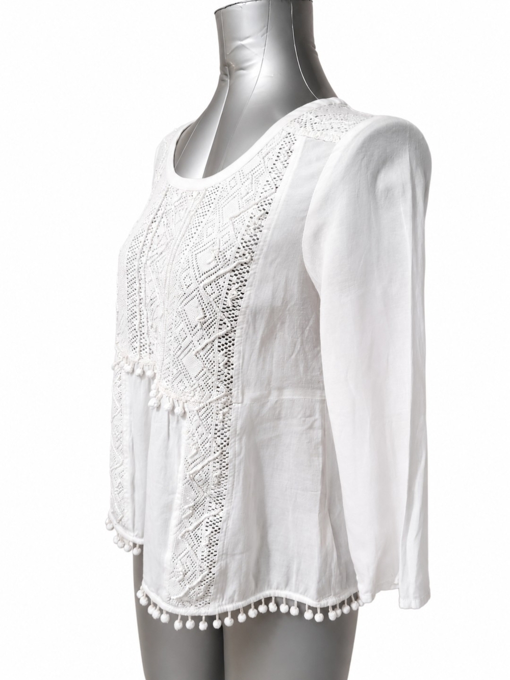 Anthropologie Maeve Boho Lace Crochet Beaded Top Excellent Pre-owned Condition - Picture 5 of 9